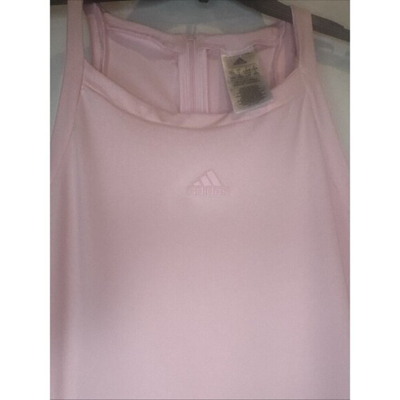 Adidas Women's Clear Pink City Break Sleeveless Mini Dress Sz L Tennis Golf - Picture 2 of 9